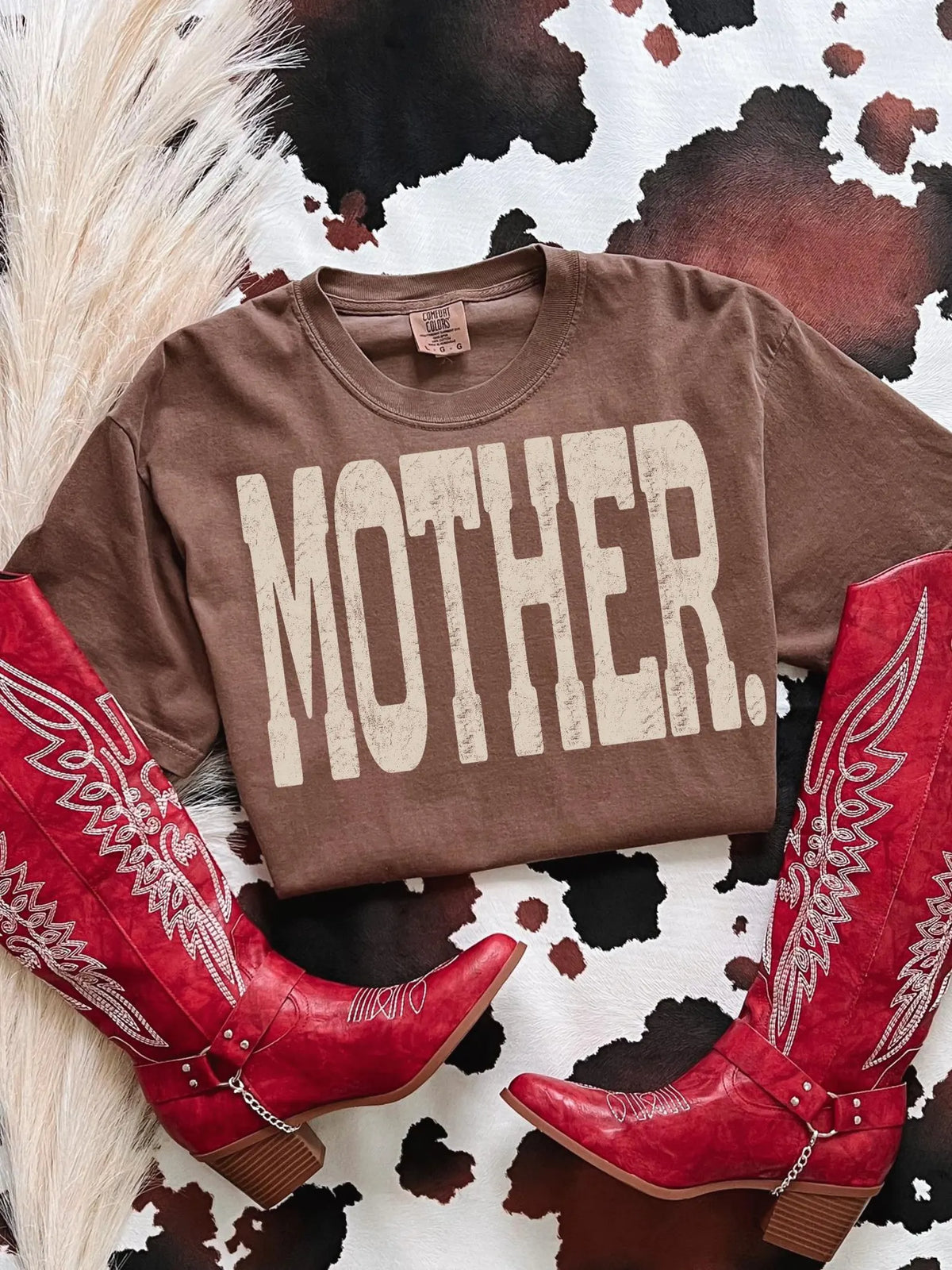 Mother in cream font