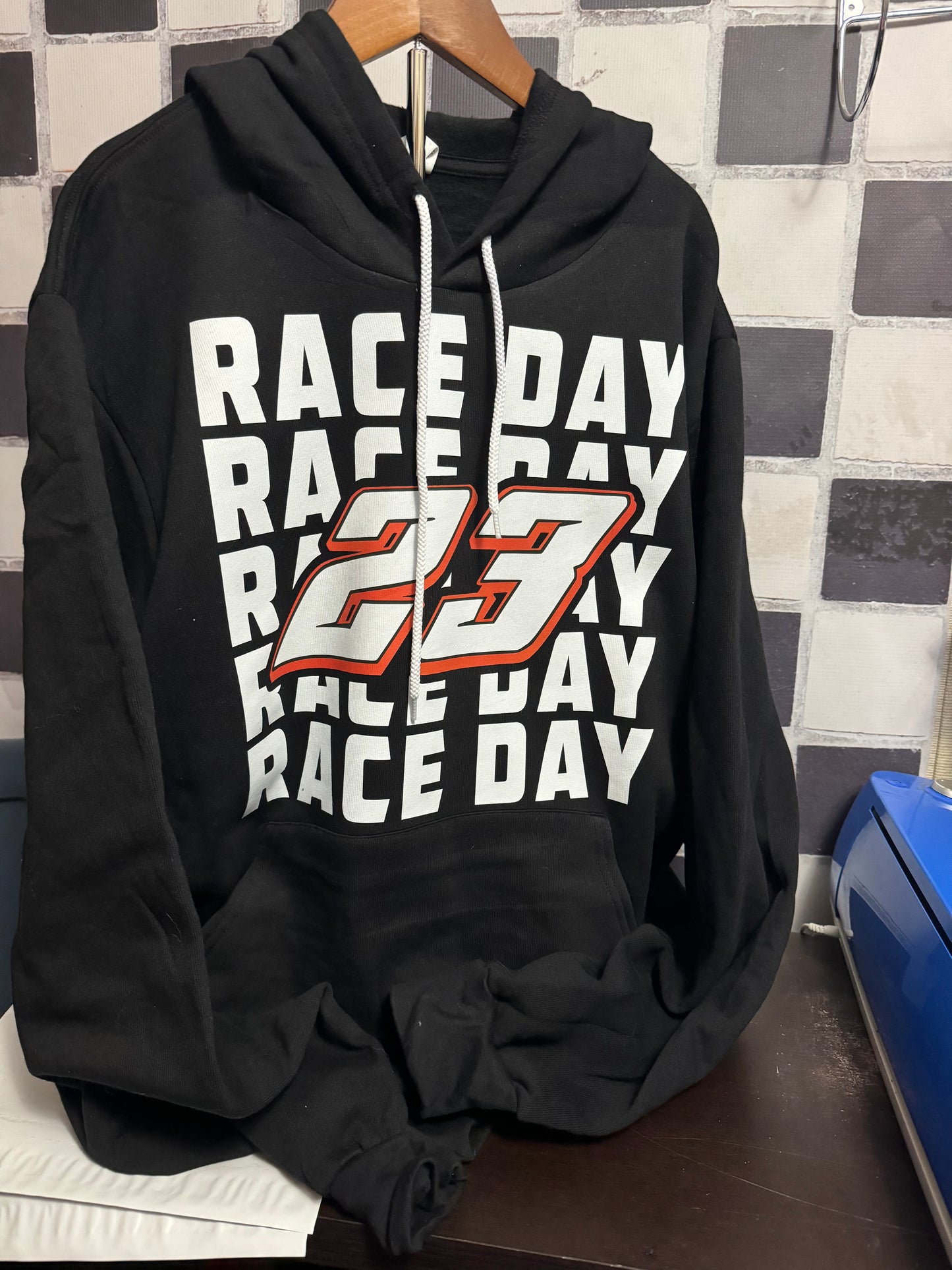 Race Day with Number Crewneck