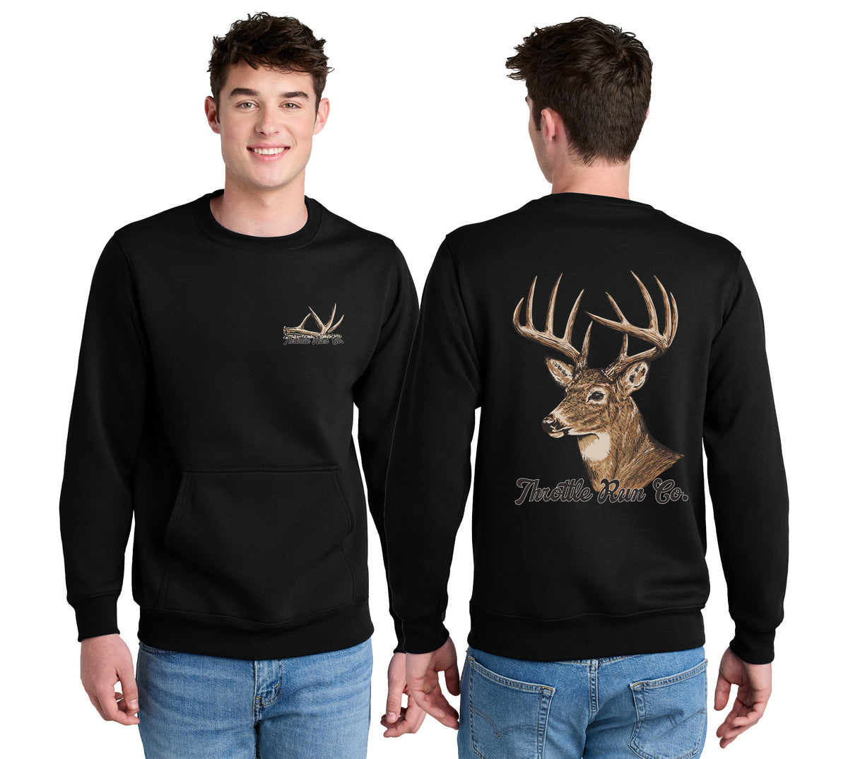 Deer Hunting Crewneck - Black