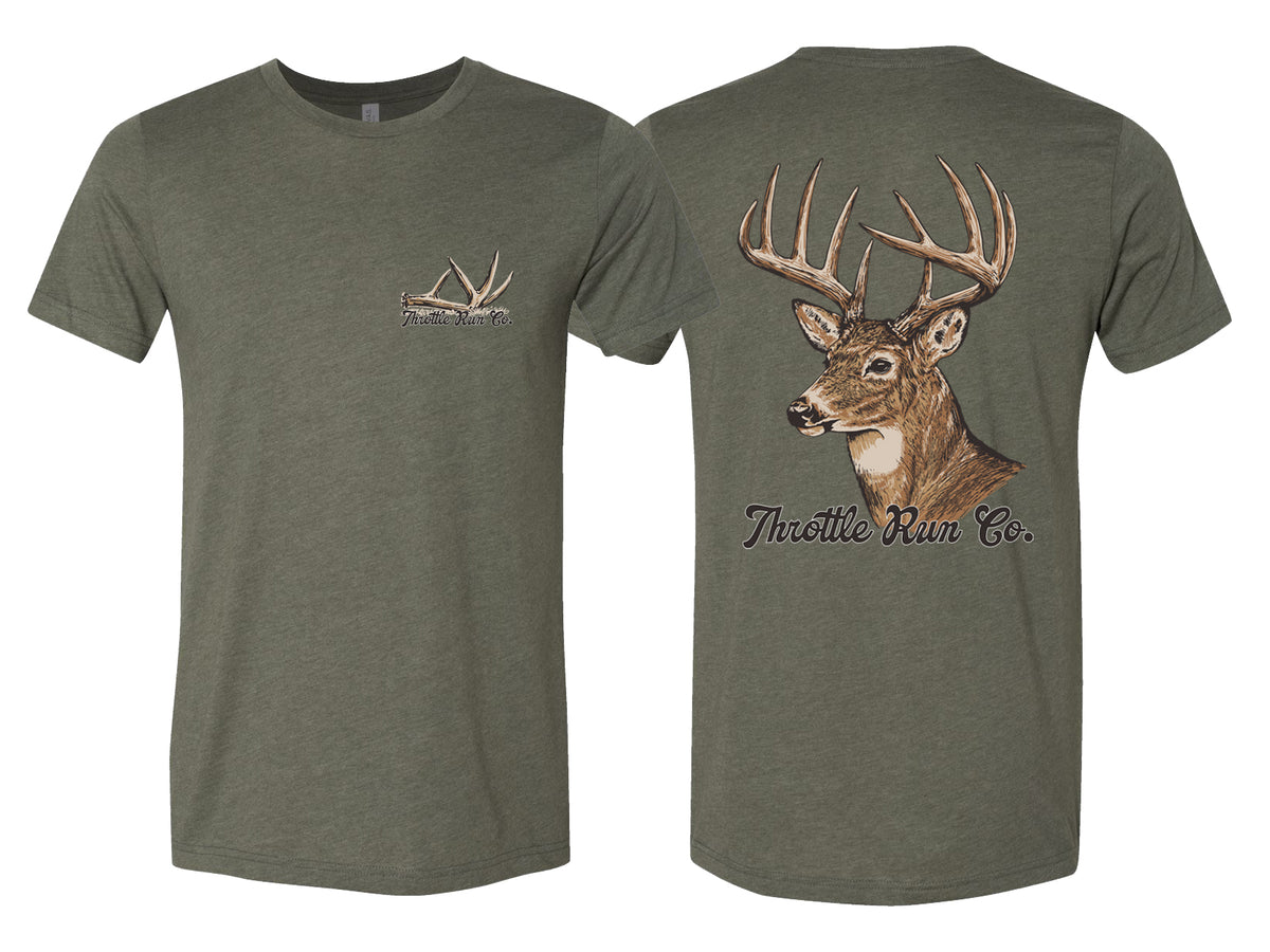 Deer Hunting T-shirt - Military Green