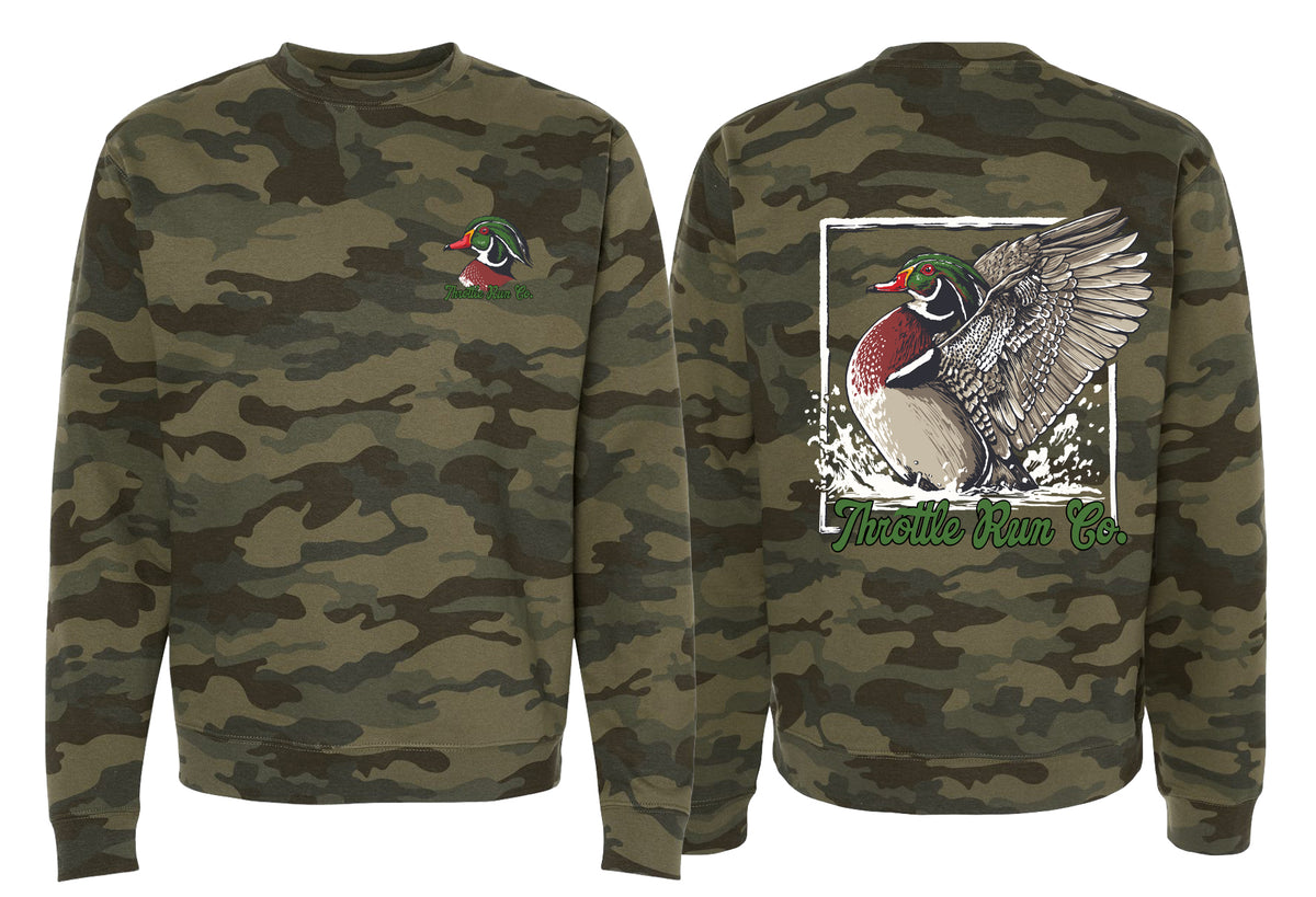 Duck Hunting Crewneck - Forest Camo