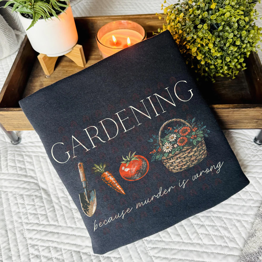 Gardening -  white font