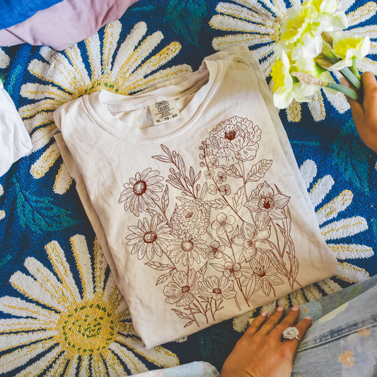 Flowers - Brown design color